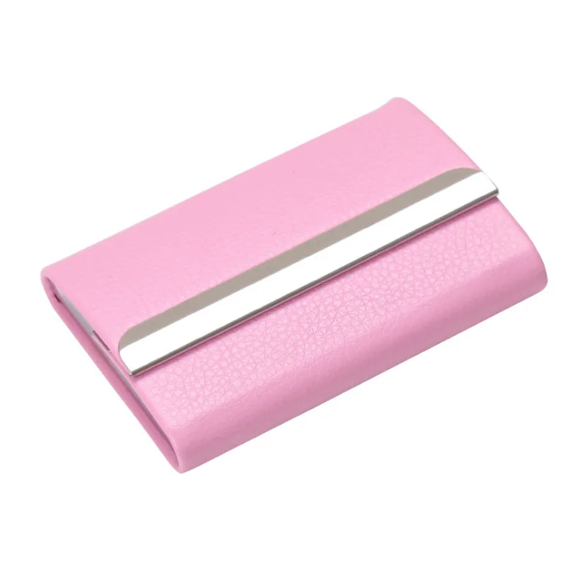 2025 Christmas Gifts Selling case Card Holder Customized Metal and PU Leather Name Business Wallet case
