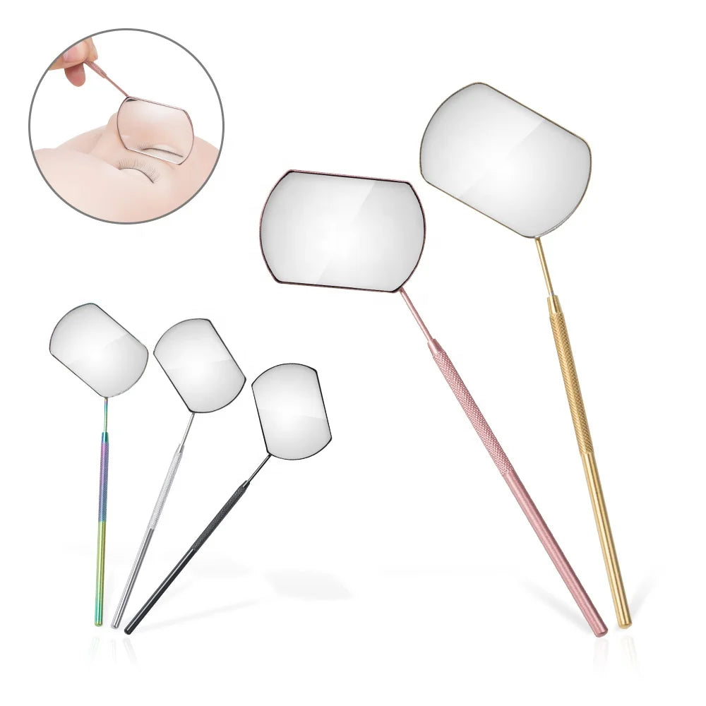 Eyelash Inspection Mirror Grafting Mirror Stainless Steel 5 Times Magnification Effect Eyebrow Mirror Makeup Tools