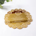 Custom Luxury Flower Shape Handmade Wedding Acrylic Menus Personalized Logo White Foil Mirror Menu Cards Paper Material