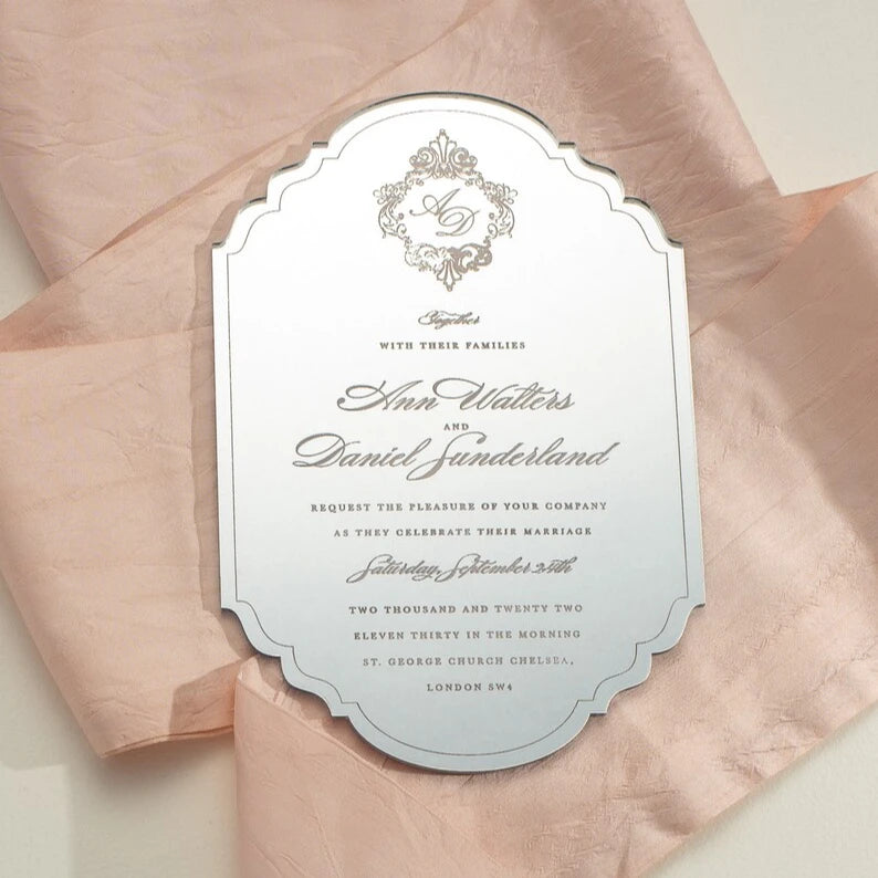 Plexi Passport Wedding Invitation Gold Silver Mirror Acrylic Carte D'invitation De Mariage for Exhibition Engagement