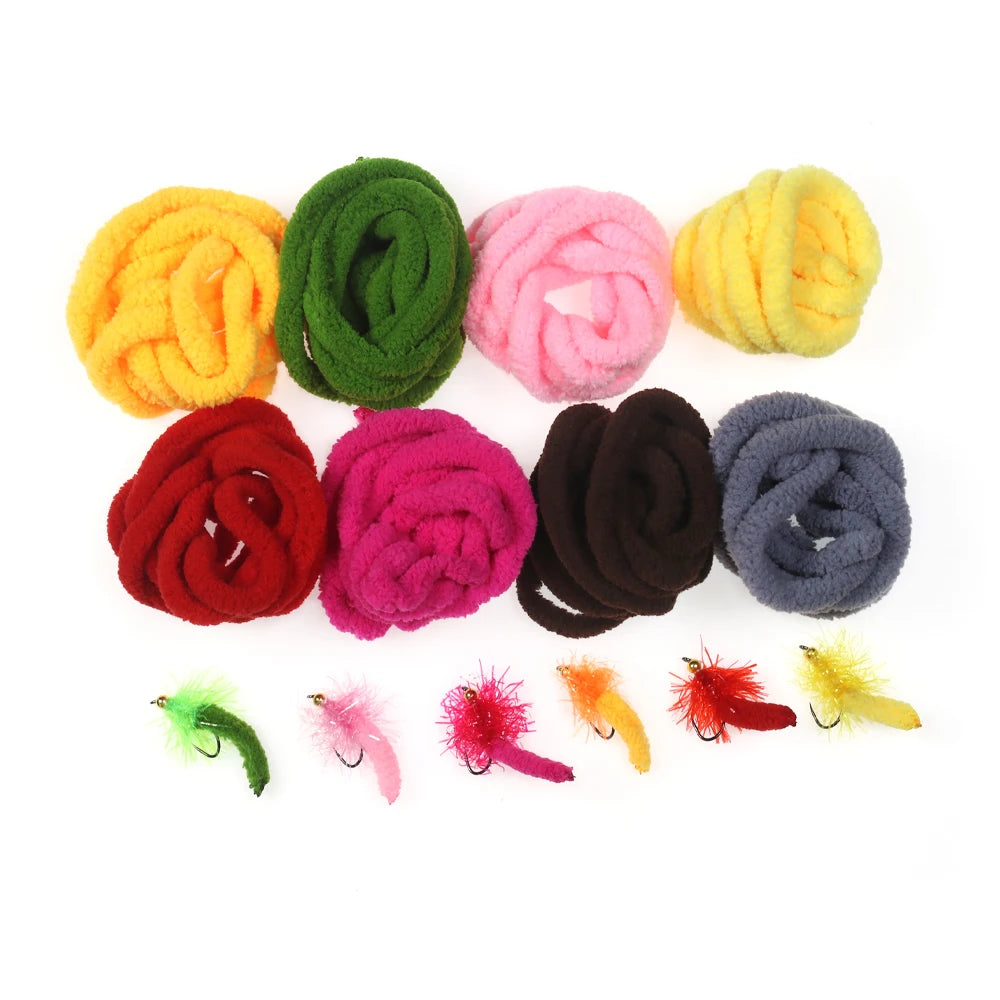 Fluo Mop Plastic Fly Tying Nymph Bodies Grubs Line Body Materials Caddis Nymphs Worm Flies Artificial Hard Bait rainbow Trout