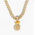 Hip Hop Gold Chain Long Gold Plated Necklace Accessories Mens Dollar Bag Necklaces Money Necklace Gold Chain