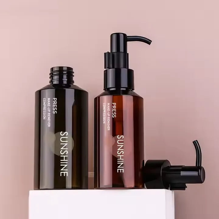 Manufacturers 100ml  150ml Lotion Bottle Luxury Amber Clear Plastic Pet Bottles 200ml 280ml Dark Green with Pump