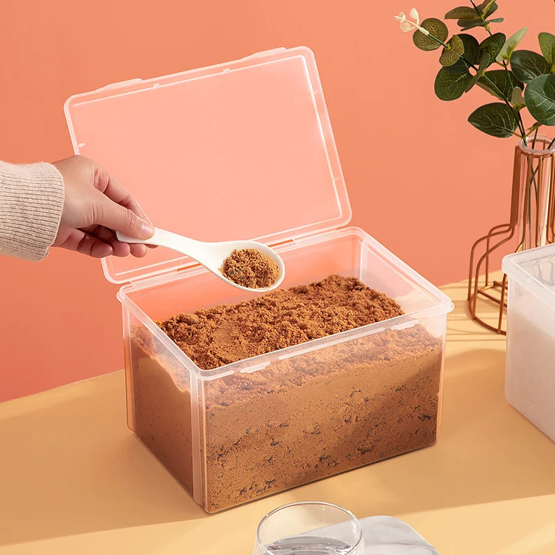 Plastic Containers for Food Transparent Plastic Milk Tea Storage Box Kitchen Storage Jar
