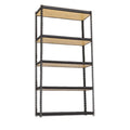 Metal Stainless Steel Frame Wooden Rivet Clothes Shelving Rack for Home Storage Mart