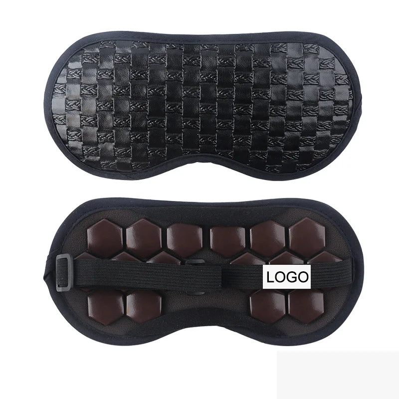 Natural Tourmaline Stone Cold Therapy Eye Mask Adjustable Shading Weighted Eye Mask Relieve Fatigue Germanium Stone Eye Mask