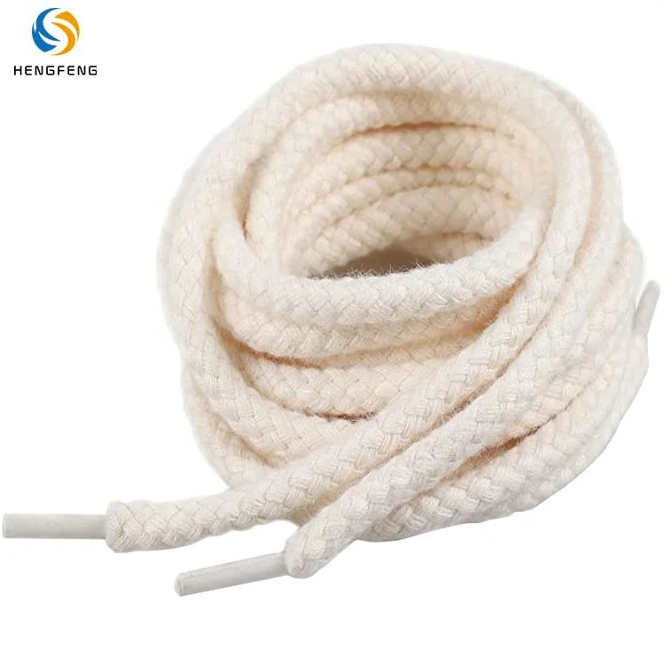 Wholesale Custom Oem Round Vintage Braided Cotton Organic Cotton Shoelaces Boot Laces Shoes Cord