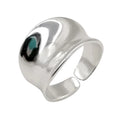 925 Sterling Silver Ring Exaggerated Irregular Arc Concave Wide Face Lady's Ring Smooth Opening Ring