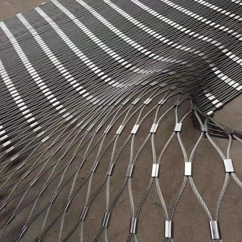 High-Tensile Strength Galvanized Stainless Steel Wire Rope Net Braided for Buckle High-Altitude Anti-Fall Protection for Zoo