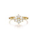 Fashion 925 Sterling Silver Fashion Jewelry Rings Geometric Flower Zircon Gold Plated Wedding Rings Jewelry Women