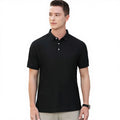 Custom Logo Embroidery Men's Casual Jersey for Shirt Combed Long Staple Twill Cotton Solid Pattern Lapel Short Sleeve