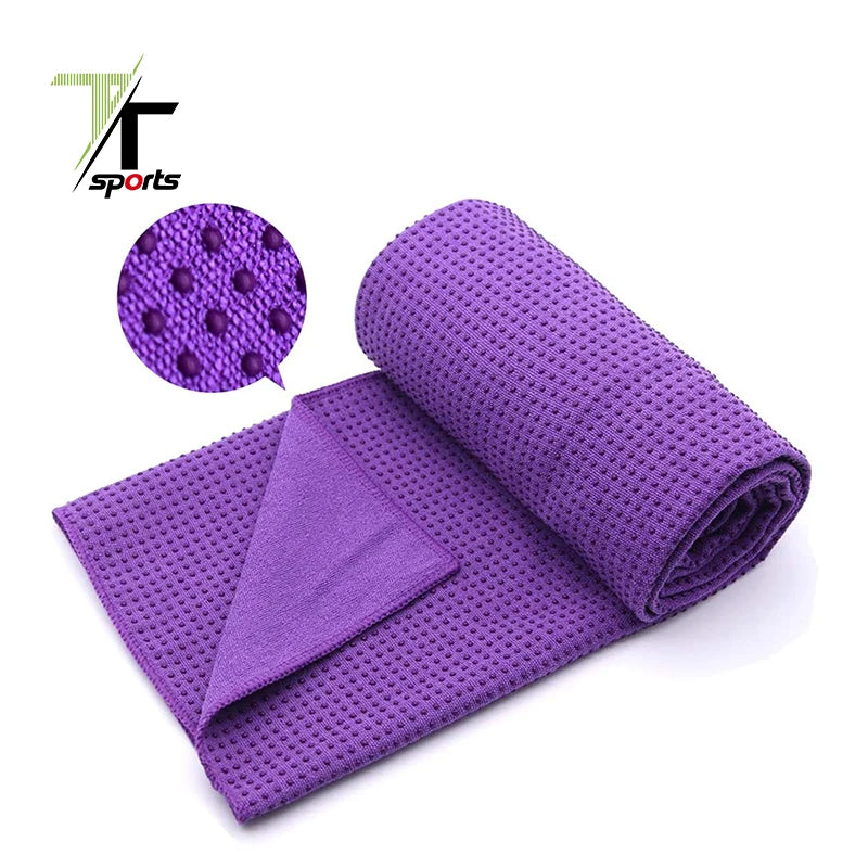 Custom Print Logo Microfiber Yoga Towel With Corner Pocket Non Slip Yoga Mat Cover Comfortable Hot Yoga Towel