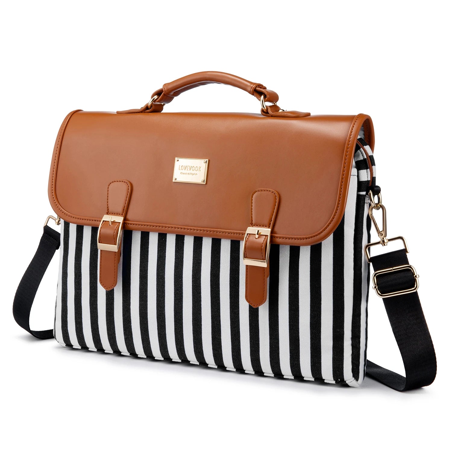 LOVEVOOK Ladies Office Handbags Satchel Bags Women Business Canvas PU Shoulder Bag Large Capacity 15.6 in Laptop Bags for Women