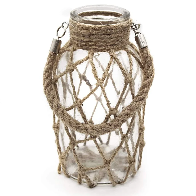 Antique Hanging Transparent Glass Bottle Dried Flower Vaee Decoration