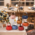 Ready to Ship Wholesale PU Leather Lantern Design Wedding Candy Sweets Bag Pouch Portable Bucket Gift Storage Bag