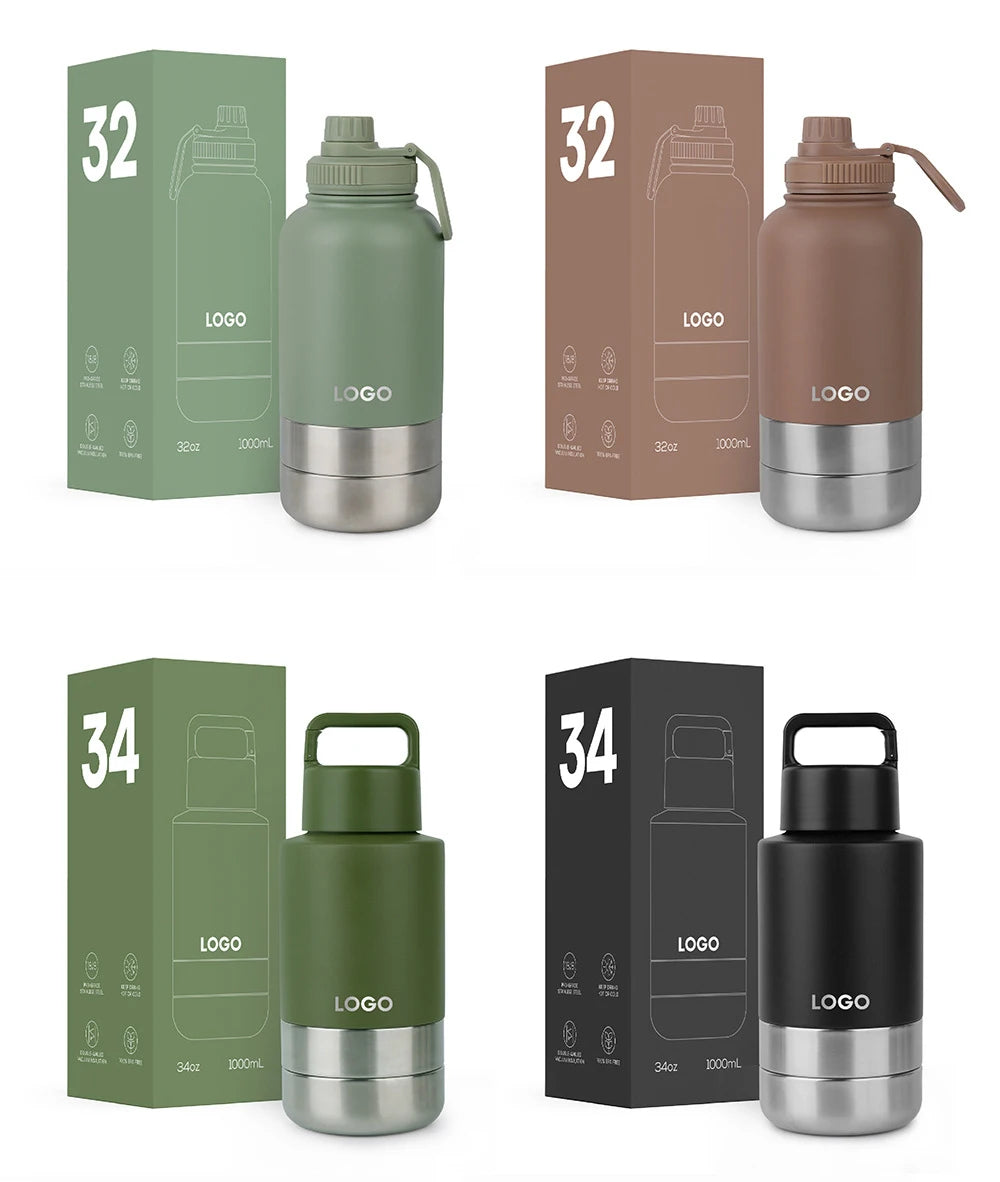 Factory Custom 304 stainless steel water bottle insulated 3 in 1 Baut bottle beverage drink cups