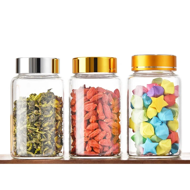 Ru Star Wholesale Cosmetic Clear High-Borosilicate Storage Vial Bottle with Screw Cap and Screen Printing