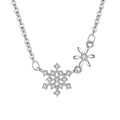 Fine Jewelry Snowflake Pendant 925 Sterling Silver Micro Inlay CZ Diamond Necklace for Women