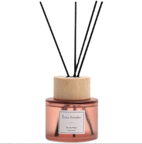 Wholesale Customisable 100ml 150ml Glass Scent Diffuser Bottle Wooden Cap Rattan Sticks Screw Cap Sealing for Room Diffuser