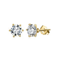 Rinntin LZE07 Classic and Simple Design Round Brilliant Cut 8a Cubic Zircon Diamond Sterling Silver Stud Earring