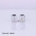 4*6mm Emerald Loose Diamond Studs Bezel Style DEF VVS VS CVD HPHT Lab Grown Diamond 10k 14k 18k Solid Gold Stud Earrings