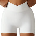 Waist Cross Butt Lift Yoga Shorts Pocket Cycling Shorts Fitness High Waist Tight Running Shorts