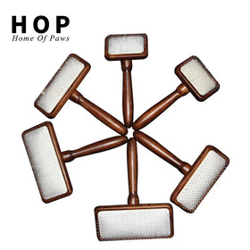 Factory Wholesale Various Sizes Pet Cleaning Brush Wooden Cat Dog Hair Grooming Slicker Brush