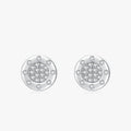 Ailmay Top Quality Real 925 Sterling Silver Trendy Clear Zircon Round Earrings for Women Girls Anti-allergy Fine Jewelry Gifts