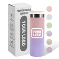 New Arrival Customized logo 16oz Powder Coating Insulated Double Walls Stainless Steel Straight Tumbler with Lid and Straw