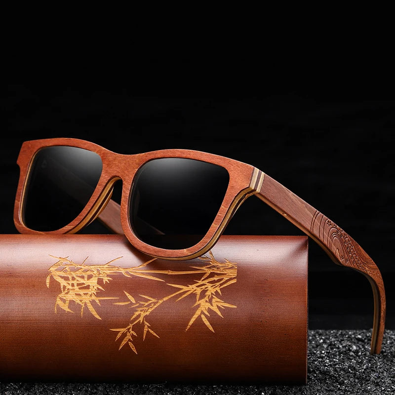 DOISYER 2022 Luxury Retro Classic Wooden Polarized Sunglasses Men Drive Sunglasses Women square Frame Engrave Sunglasses