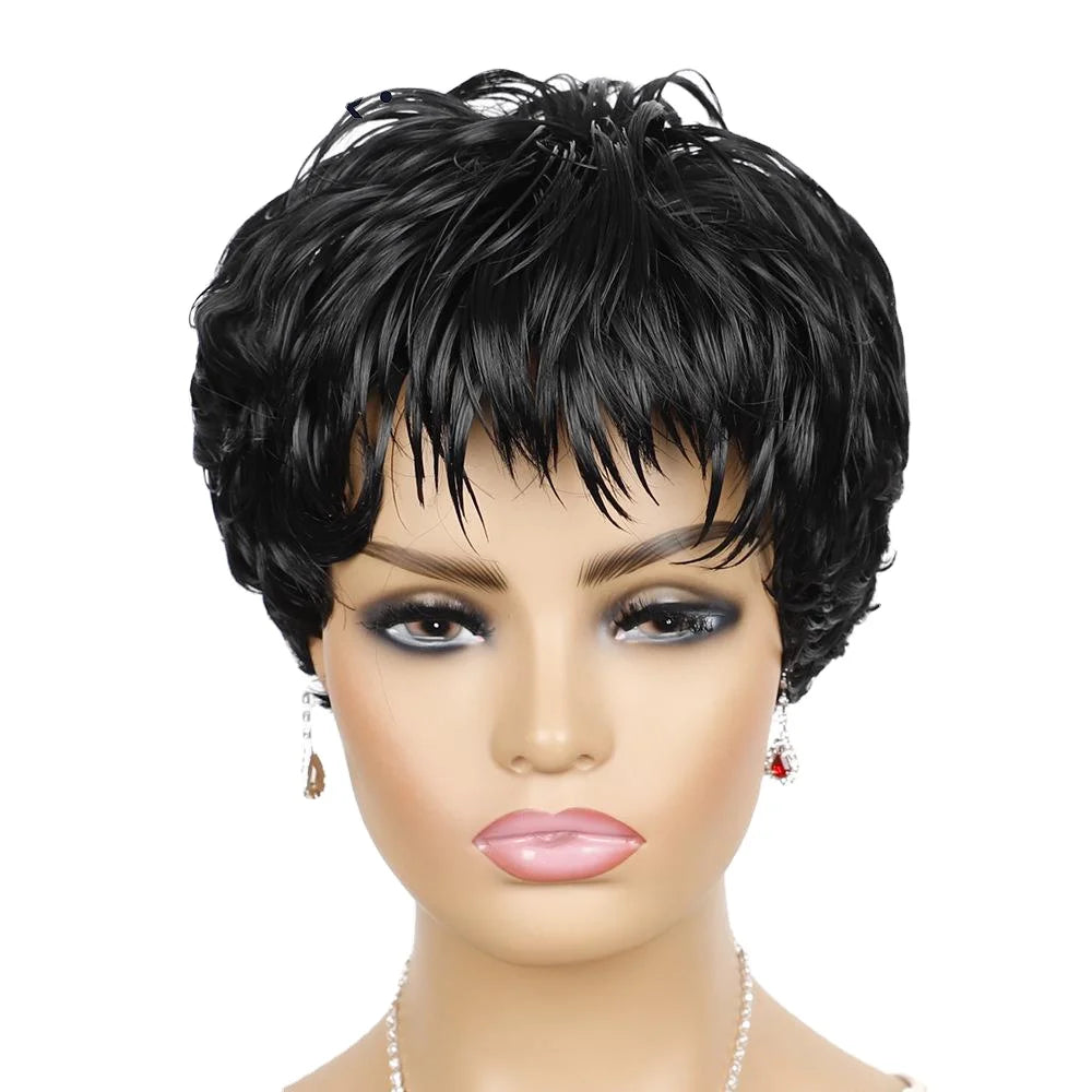 Pixie Cut Wig Human Hair Bob Full Machine Made Pixie Cut Wig Straight  Short Ombre Bob Curly for Women DHL VIP