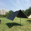 For Woqi Lightweight Portable Nylon Ripstop Hammock Rain Fly Tarp with Iron Pole Rope for Camping Outdoor Use Waterproof Design