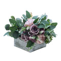 Rustic Barn W Folk Art 6 Inch Square Wood Planter Box 4.5 Inches Height Wooden Garden Centerpiece Display Wedding Flowers Holder