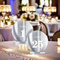 Wedding Table Numbers Silver Mirror Acrylic Arch-Shaped Place Cards Signs for Wedding Decorations