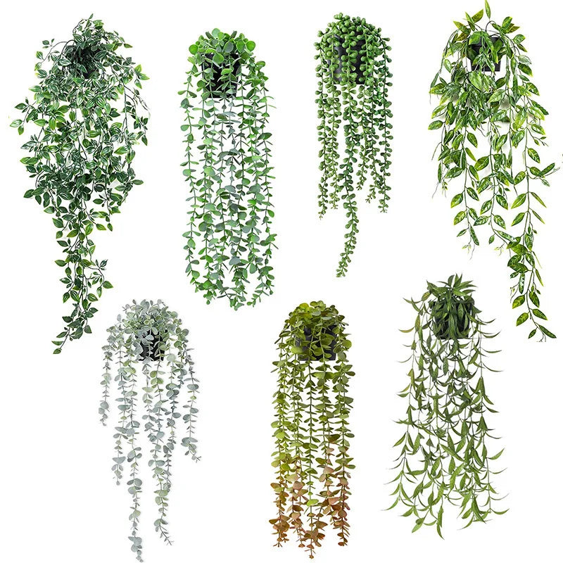 Wholesale Artificial Hanging Green Pots Plants for Home Wall  Hanging Decorations