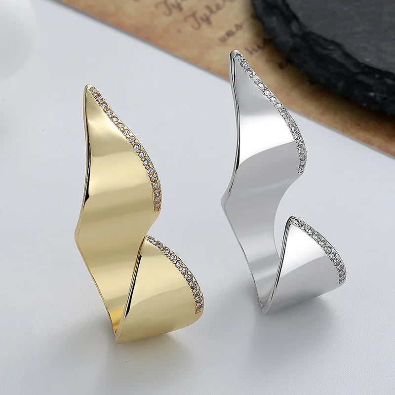 European and American Fashion Punk Geometric Irregular Finger Ring for Women Irregular Open Rings Finger Band