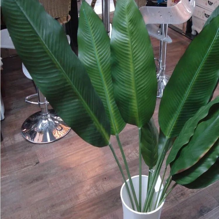 Wholesale Palm Leaf Real Touch Green Leaves Artificial Banana Leaves for Indoor Decoration