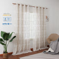 Wholesale Faux Linen Sheer Embroidery Design Embroidered Living Room Curtains & Valances for Home Window