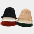 Cap Manufacture Wholesale Custom Plain Winter Women Plush Fluffy Faux Fur Furry Bucket Hat