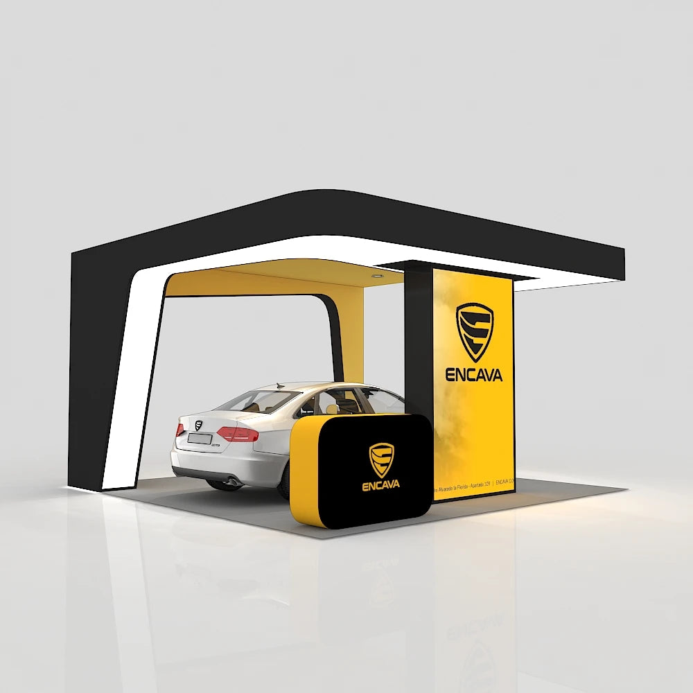 20x20 ft Customized Unique Seg Fabric Print Expo Exhibition Booth Portable Trade Show Equipment for Island Car Show Aluminum