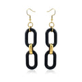 Double Oval DIY Long Stud Earrings for Women Silver Gold Geometric Style Korean Earring Jewelry