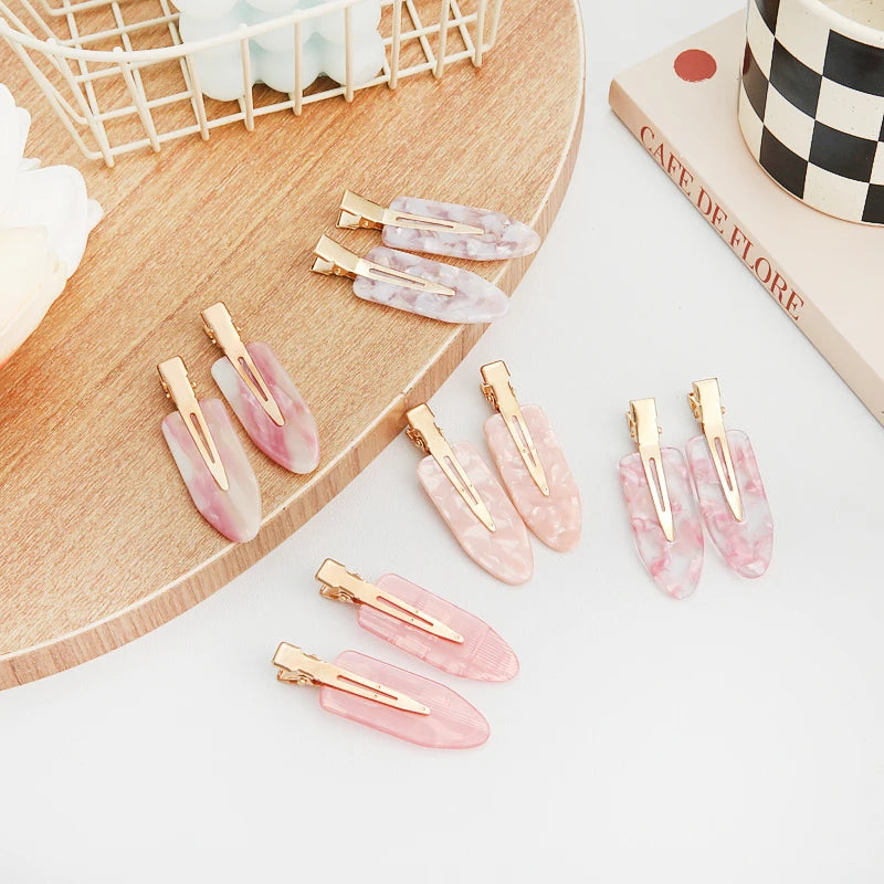 High-grade Simple Straight Seamless Acetic Acid Hair Clip No Crease Cherry Blossom pink Acetate Hair Clips Hair Pin