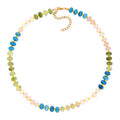 Holiday Recommendation 14K Gold Plated Handmade Colorful Natural Stone Abacus Bead Necklace for Women Girls