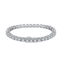 SB130 RINNTIN Rhodium Plate Bracelets 4mm Round-Cut 4A Zircon Tennis Chain Silver Bracelet for Women