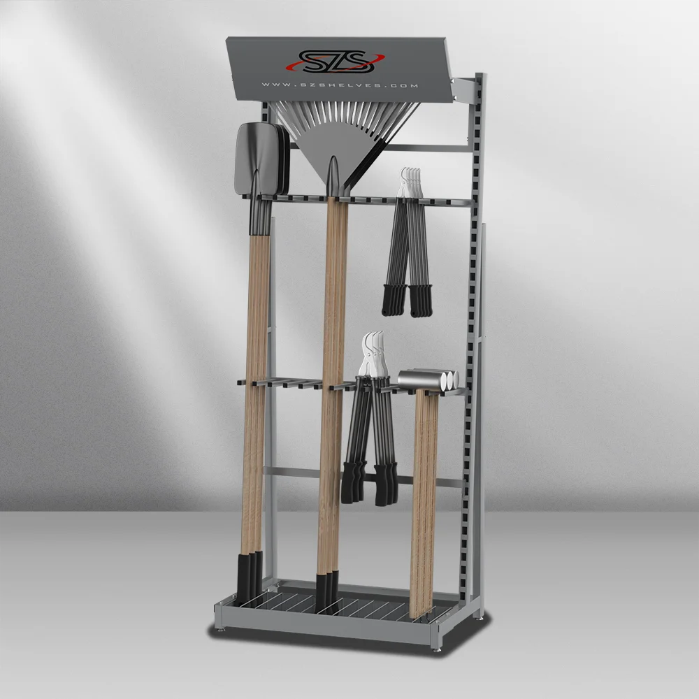 Metal Tool Display Rack Adjustable Height Tool Storage Rack Vertical Hardware Tool Display Rack Support Customization