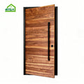Modern Wooden Front Pivot Door Solid Wood Pivot Doors Glass Sidelight Entrance Entry Doors Designs for Houses