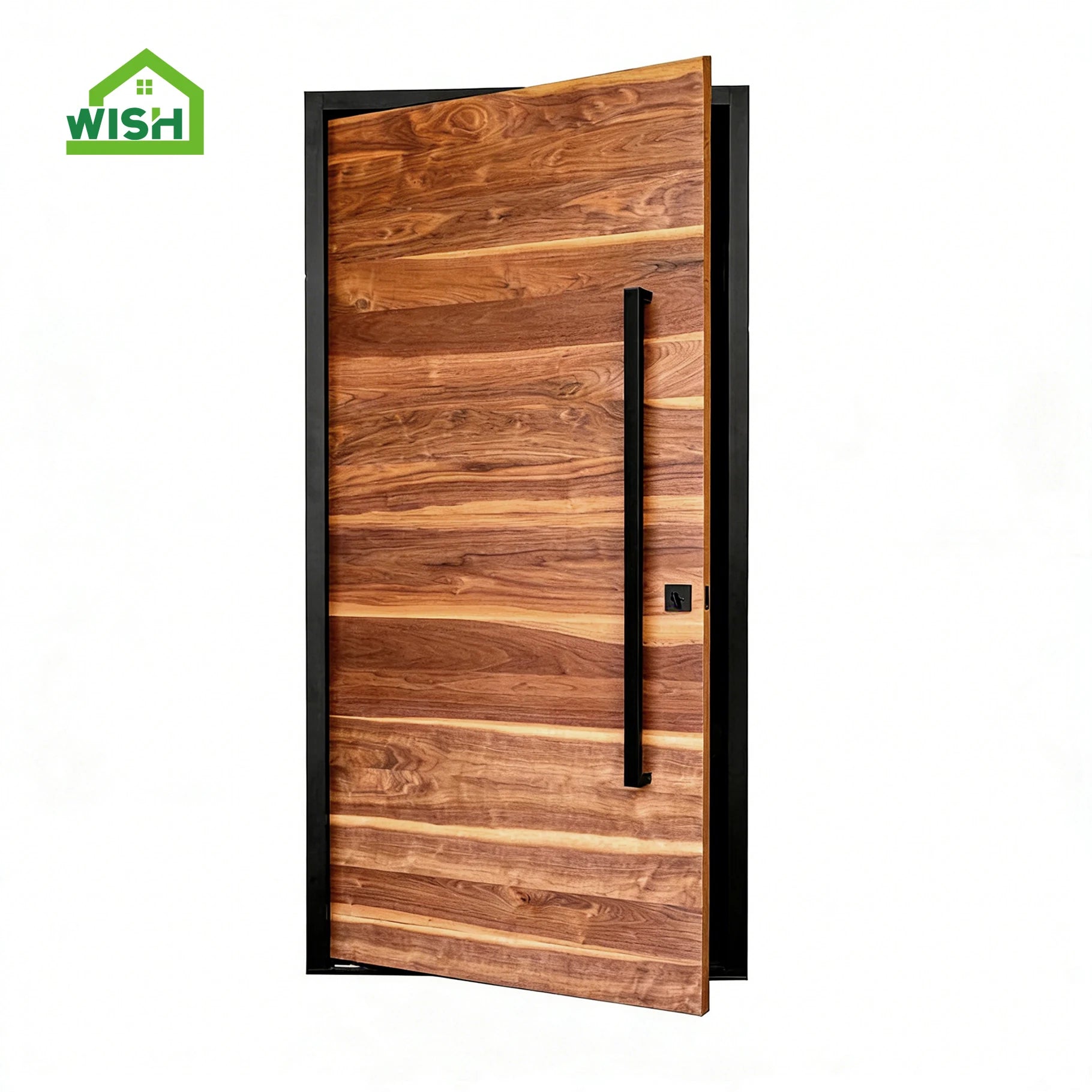Modern Wooden Front Pivot Door Solid Wood Pivot Doors Glass Sidelight Entrance Entry Doors Designs for Houses