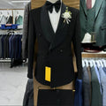 Black Men Suits Blazers Groom Business Groomsmen Tuxedo Wedding/Prom/Dinner 3 Pieces ( Jacket +Waistcoat+Pants) MS773