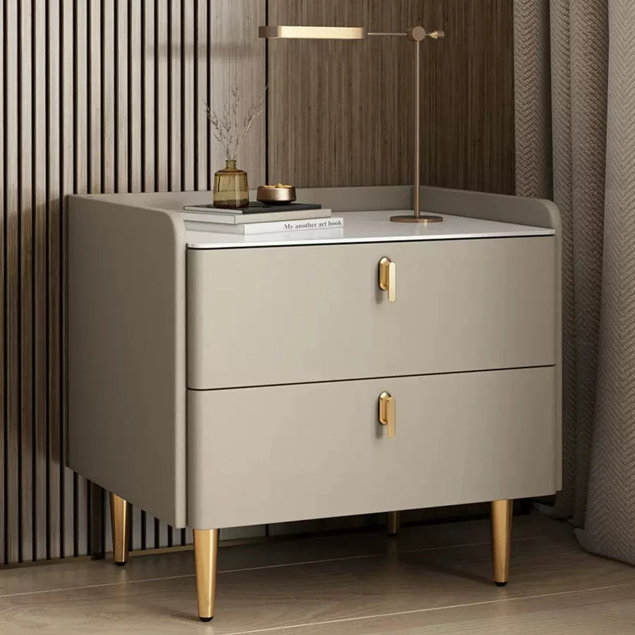 Modern Simple Wood Bedside Table with 2 Drawers Nordic Style Nightstand for Living Room & Bedroom for Hotel Use