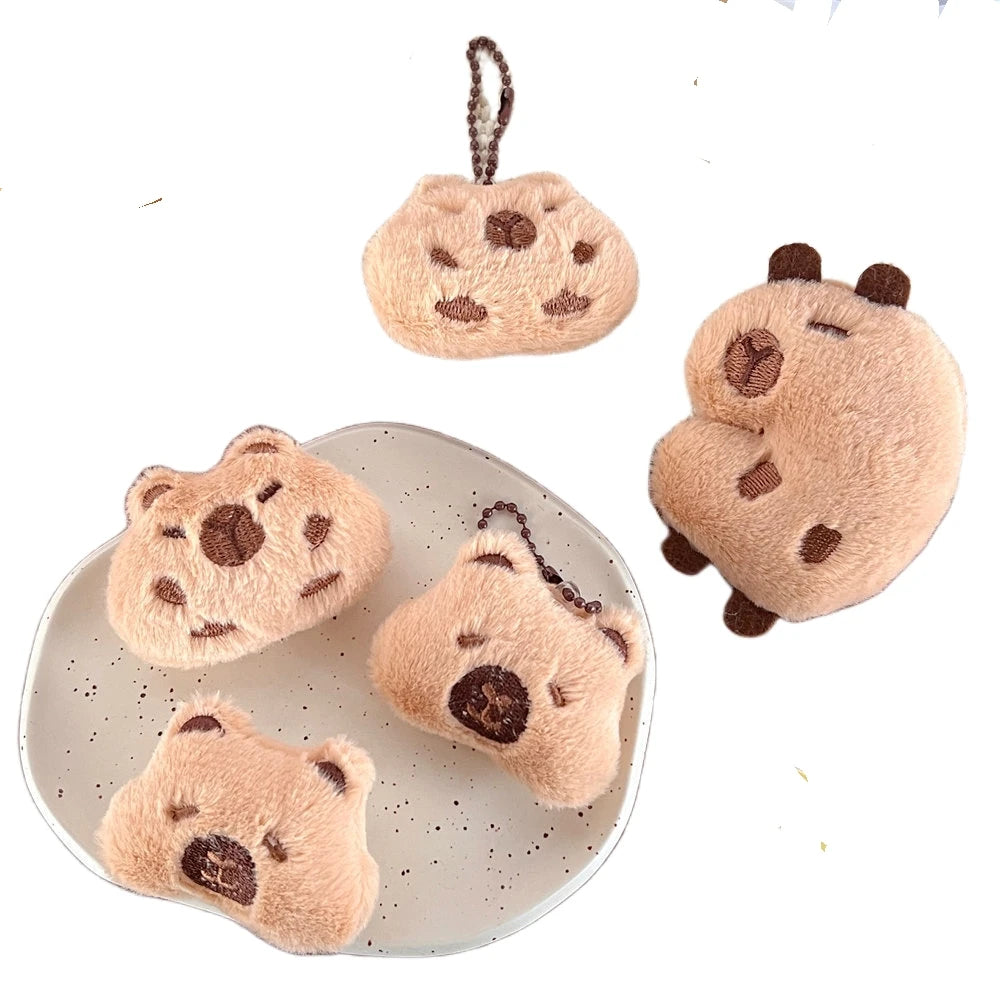 Kawaii Capybara Plush Doll Anime Cartoon Bag Charm Peluches Capybara Plush Stuffed Animal Toy Kids Gift Plush Capybara Keychains